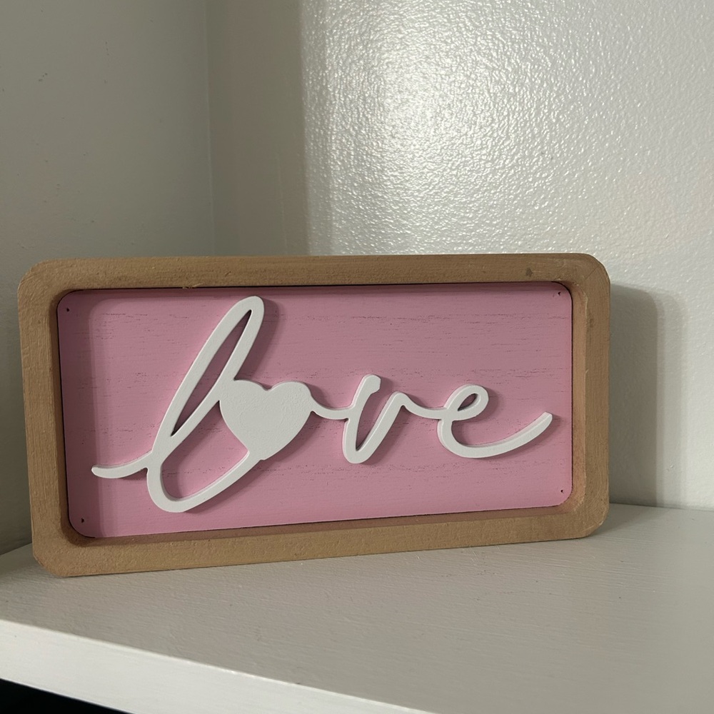 Hobby Lobby Pink and White Love Sign